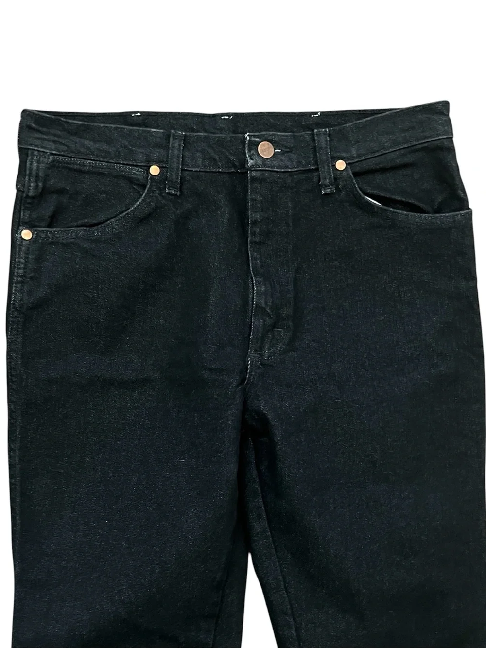 Wrangler Cowboy Cut Slim Fit Jeans Mens 34x30 Black Straight Leg Fits Over Boots